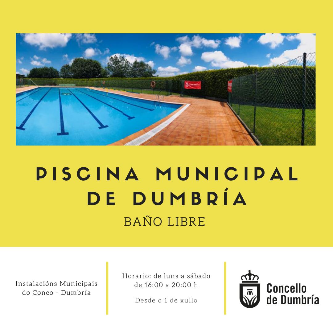 Horario da Piscina Municipal de Dumbría do 2025