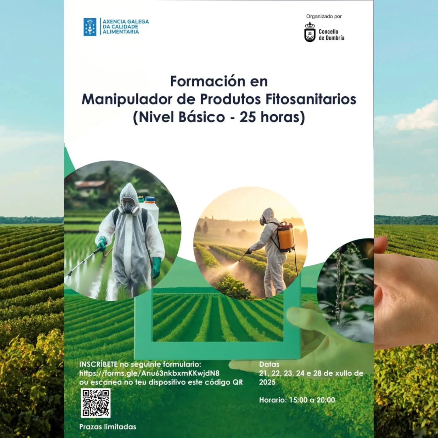 Curso de Manipulador de Productos Fitosanitarios en Dumbría