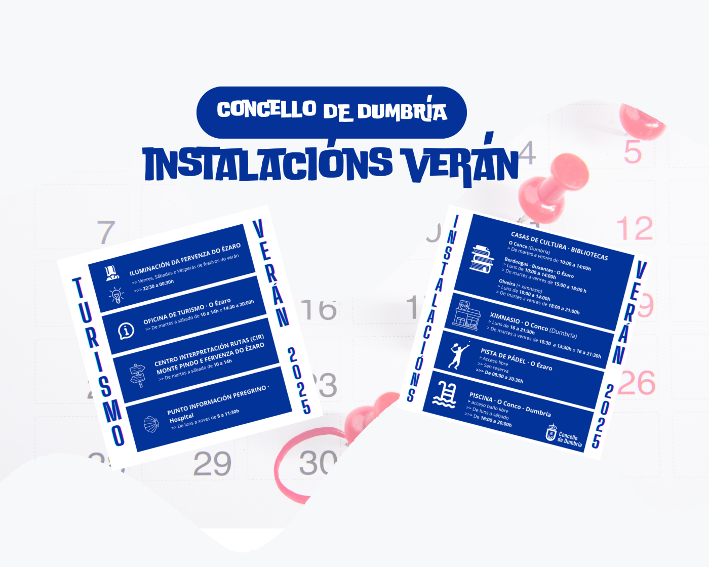 INSTALACIÓNS MUNICIPAIS VERÁN 2025. HORARIOS