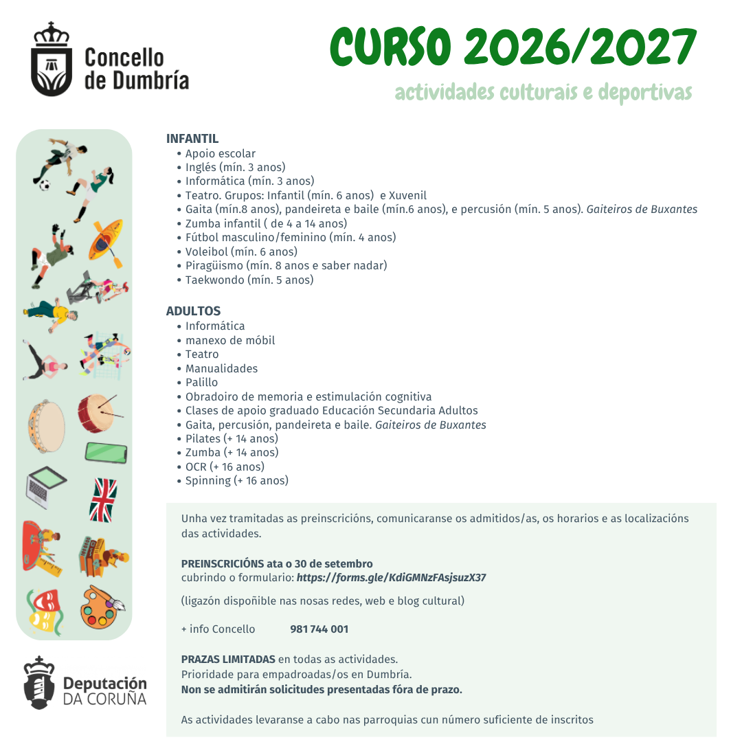 setembro: casas culturais. Horarios e actividades