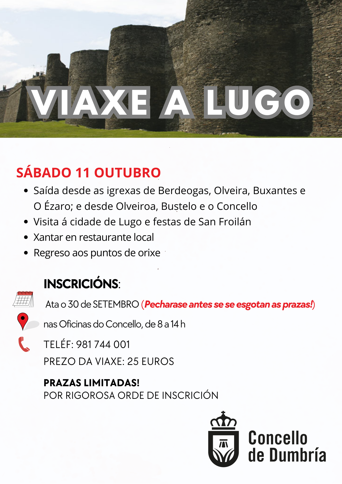 cartel viaxe a Lugo. San Froilán