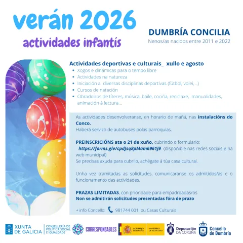 ACTIVIDADES INFANTÍS VERÁN 2026