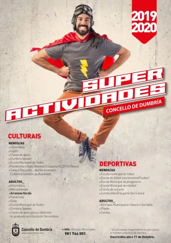 Actividades de cultura e deportes de Dumbría. Curso 19/20 Actividades de cultura e deportes de Dumbría. Curso 19/20