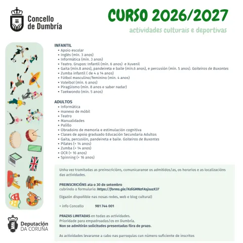 setembro: casas culturais. Horarios e actividades