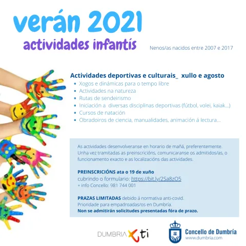 PREINSCRICIÓN ACTIVIDADES INFANTÍS VERÁN 2021 PREINSCRICIÓN ACTIVIDADES INFANTÍS VERÁN 2021