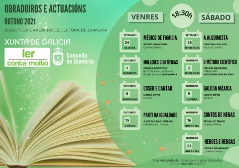 ACTUACIÓNS CULTURAIS OUTONO 2021 NAS BIBLIOTECAS ACTUACIÓNS CULTURAIS OUTONO 2021 NAS BIBLIOTECAS